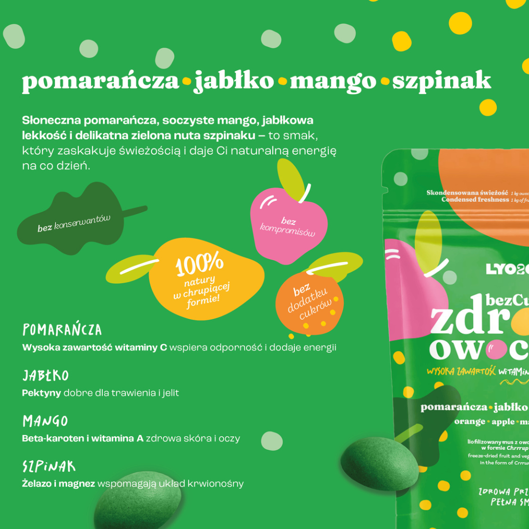 Rozpływająca się w ustach przekąska o właściwościach prozdrowotnych